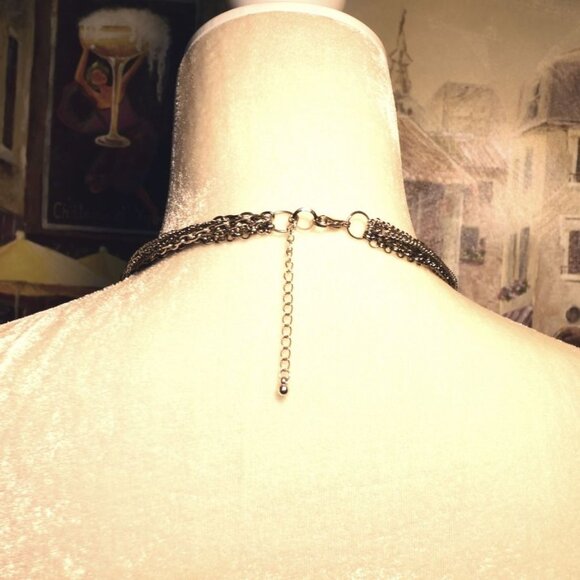 Hand Crafted Heavy Guage Multi Chain Wrap Necklace Caroline C Estate Collection - Picture 4 of 9